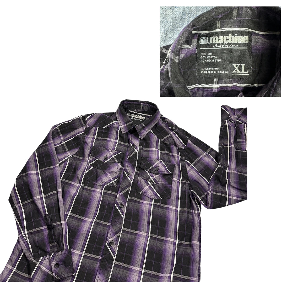 Machine® Purple Plaid Casual Shirt(S)