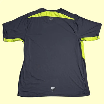 Admiral Sports Performance Tee in black with neon yellow mesh panels.