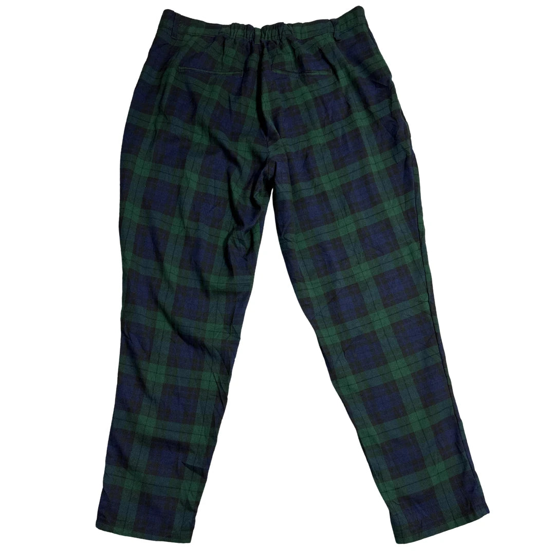 Classic Green Navy Plaid Trousers