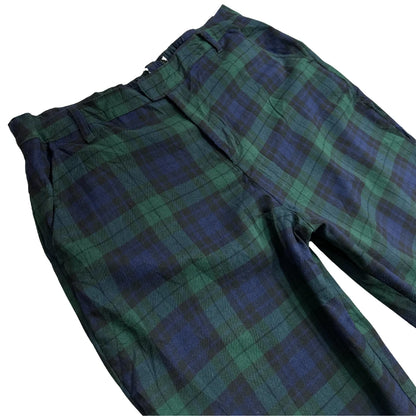 Classic Green Navy Plaid Trousers