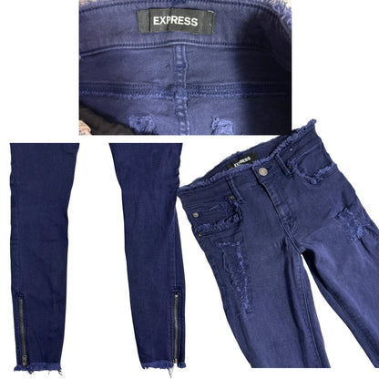 EXPRESS Women’s Distressed Skinny Blue Jeans