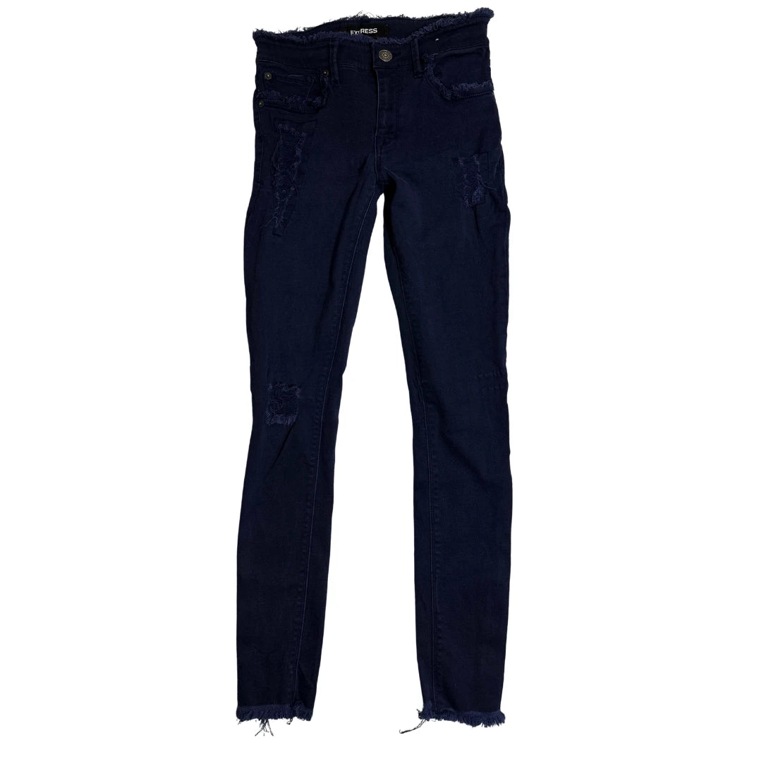 EXPRESS Women’s Distressed Skinny Blue Jeans