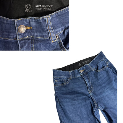NY & Company Curvy High Waist Blue Denim Jeans