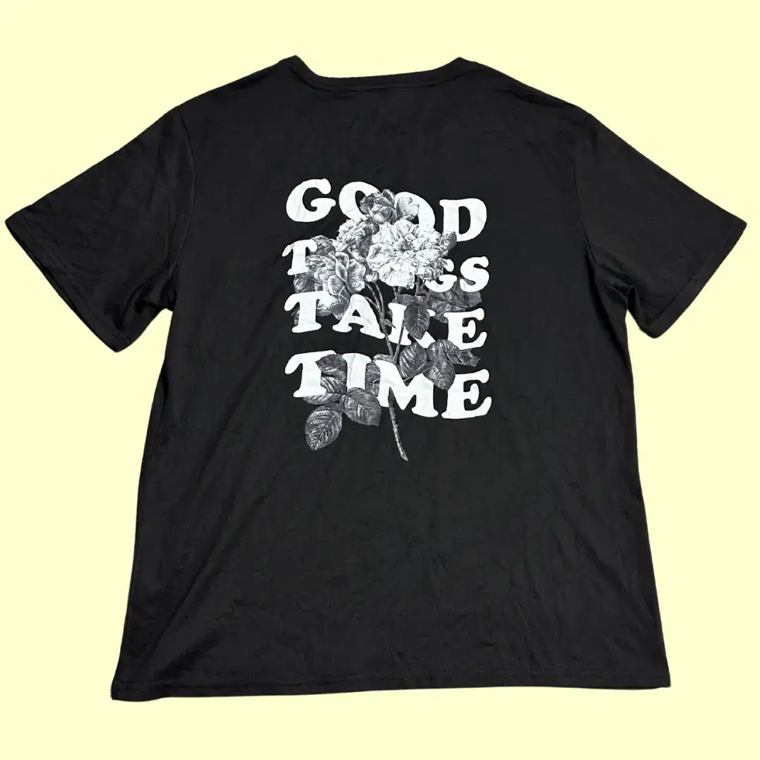 Black Graphic T-Shirt (Good Things Take Time)