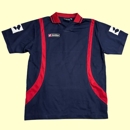 Vintage Lotto polo shirt in navy blue with bold red detailing