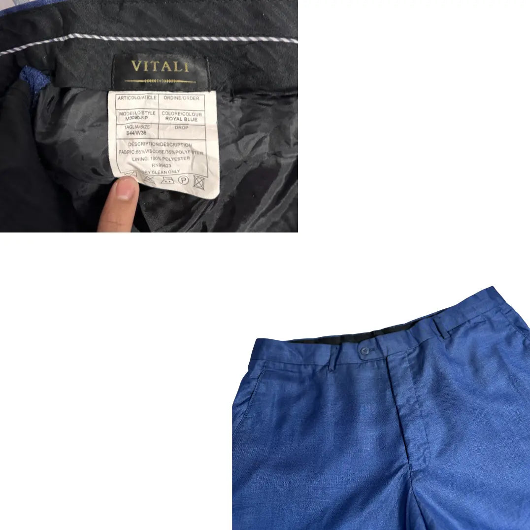 Vitali Royal Blue Men Formal Trousers