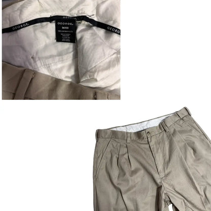 George Beige Cotton Chino Trousers for Men