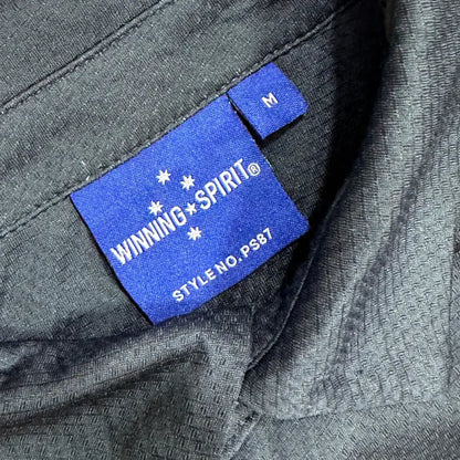 Winning Spirit classic black polo shirt.