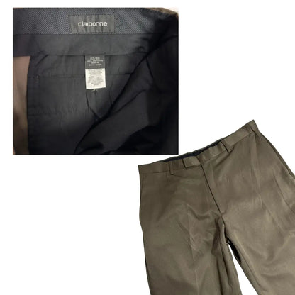 Claiborne Classic Fit Formal Trousers in Olive Brow