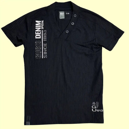 GU613 Denim Special black short-sleeve shirt
