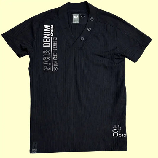 GU613 Denim Special black short-sleeve shirt