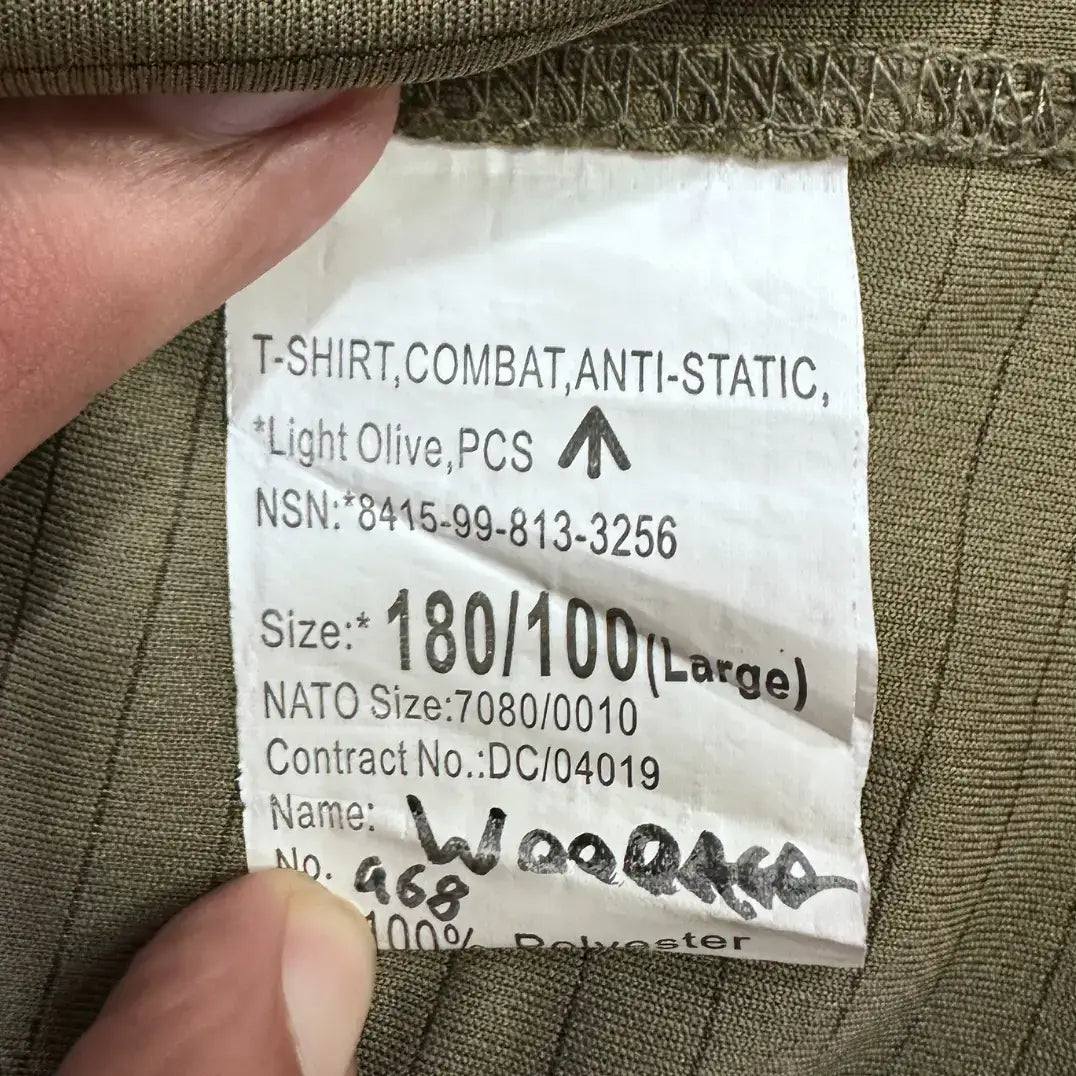 military combat T-shirt in light olive