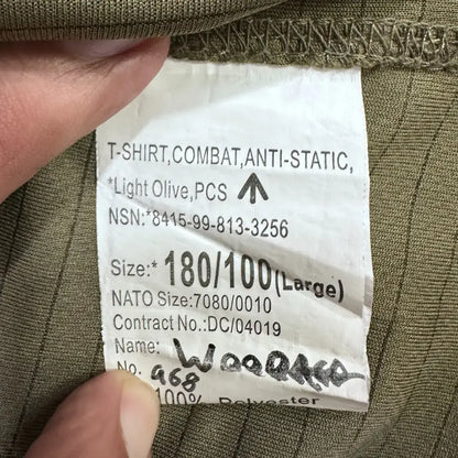 military combat T-shirt in light olive