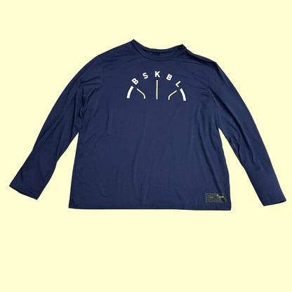 Tarmak basketball long-sleeve shirt in navy blue.