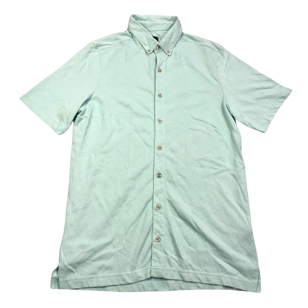 14th & Union® Mint Green Casual Button Down Short Sleeve Shirt(M)