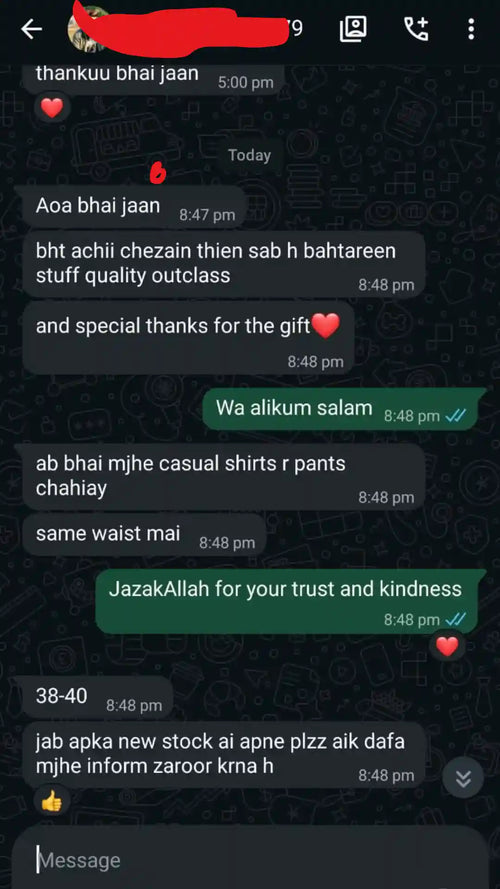 Customer feedback