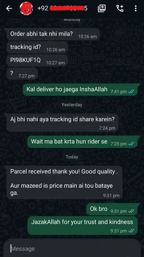 Customer feedback