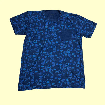 Disney Mickey Mouse All-Over Print Blue Tee (Medium)