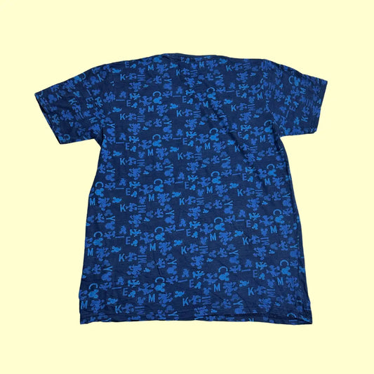 Disney Mickey Mouse All-Over Print Blue Tee (Medium)