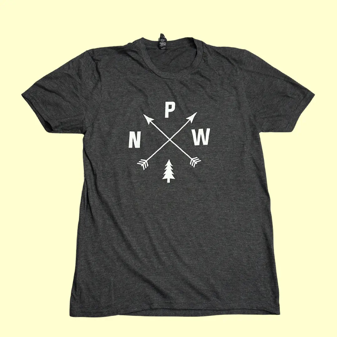 District “PNW Arrows” Heather Charcoal Graphic Tee (Small)