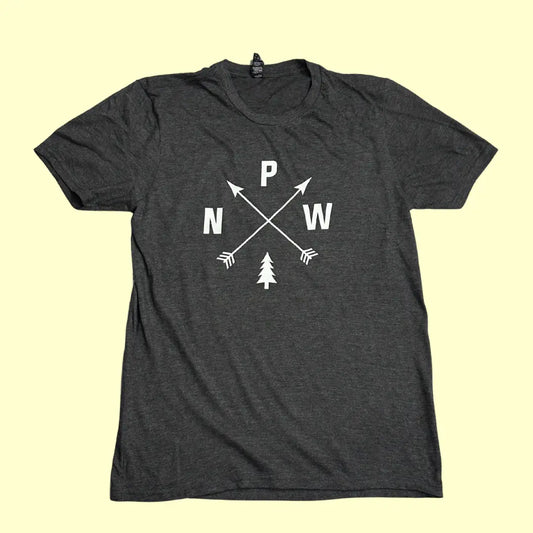 District “PNW Arrows” Heather Charcoal Graphic Tee (Small)