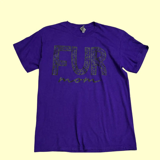 “Fur Mom” Purple Graphic Tee by Gildan (Medium)