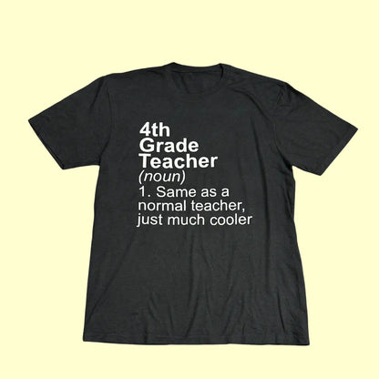 ✏️ “4th Grade Teacher (noun)” Humor Tee