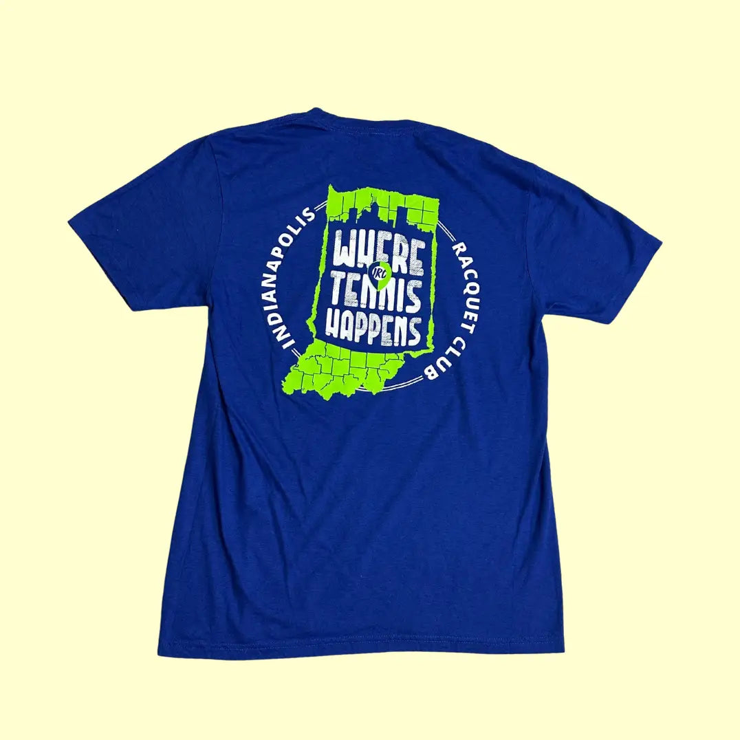 💙 Indianapolis Racquet Club “Where Tennis Happens” Tee – District Perfect Tri