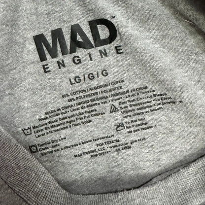 🇺🇸 MAD Engine “Rad White & Blue” Graphic Tee – Grey