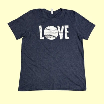 ⚾ Bella + Canvas “LOVE Baseball” Tee – Navy Blue