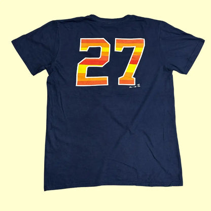 🧡 Majestic Houston Astros #27 Baseball Tee – Navy Blue