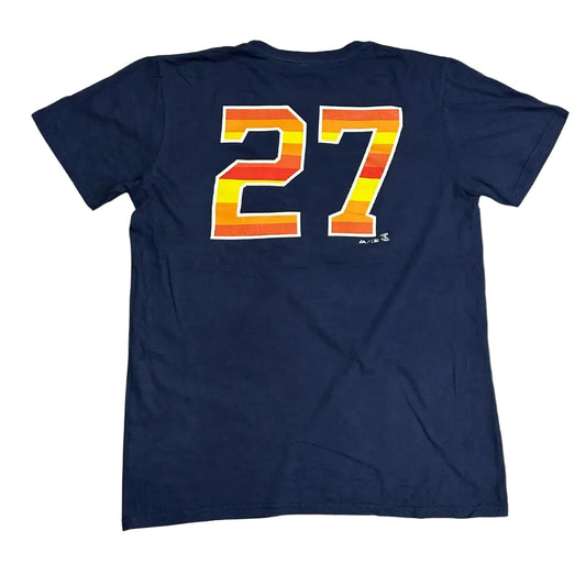 🧡 Majestic Houston Astros #27 Baseball Tee – Navy Blue