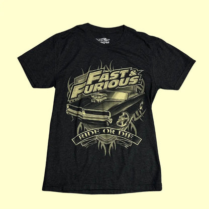 🏎️ Fast & Furious “Ride or Die” Graphic Tee – Charcoal Gray