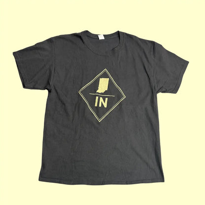 🖤 Indiana “IN” State Graphic Tee – Hanes Charcoal Gray