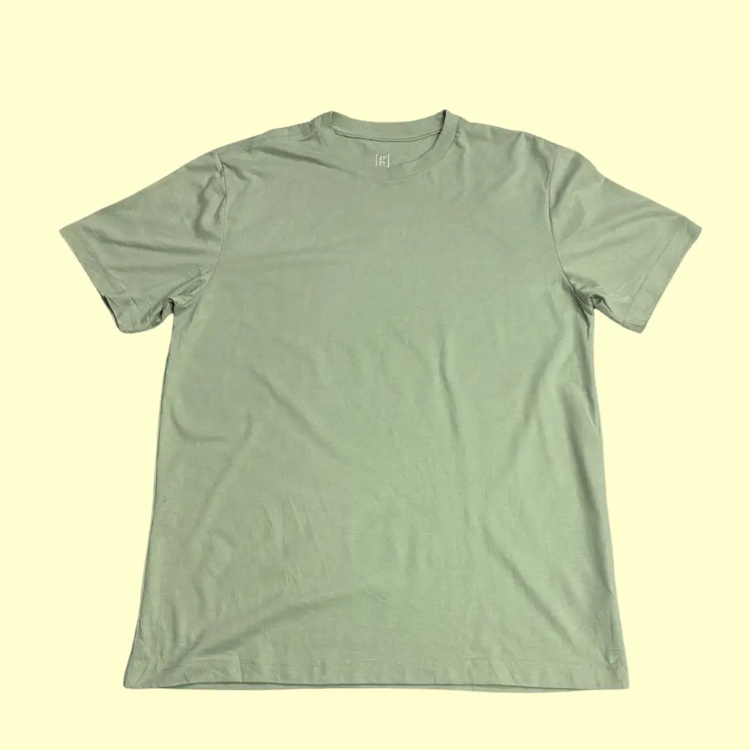 🌿 George Classic Cotton Tee – Light Olive Green