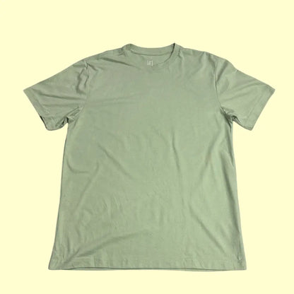 🌿 George Classic Cotton Tee – Light Olive Green