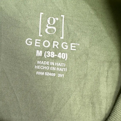 🌿 George Classic Cotton Tee – Light Olive Green