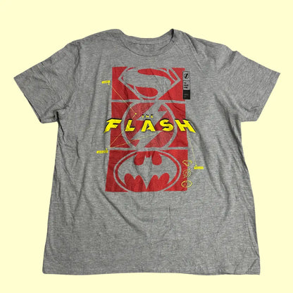 ⚡ DC The Flash x Batman x Superman Tee – Hero Collab Edition Grey