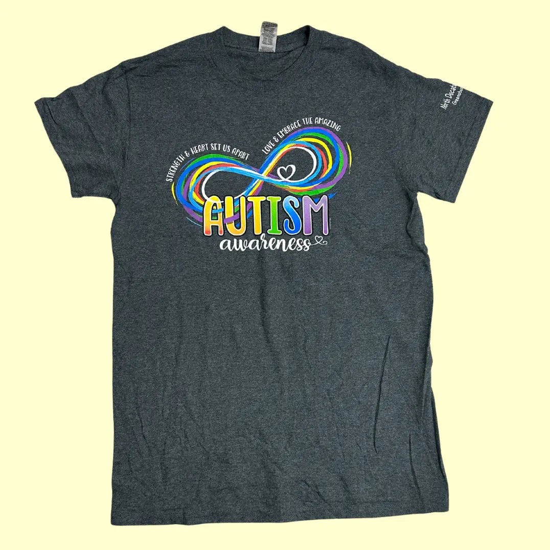 💙 Autism Awareness Infinity Tee – Celebrate Uniqueness, Charcoal Heather