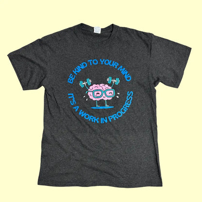 🧠 #BC2M Be Kind to Your Mind Tee – Mental Health Awareness Edition (Charcoal Grey)