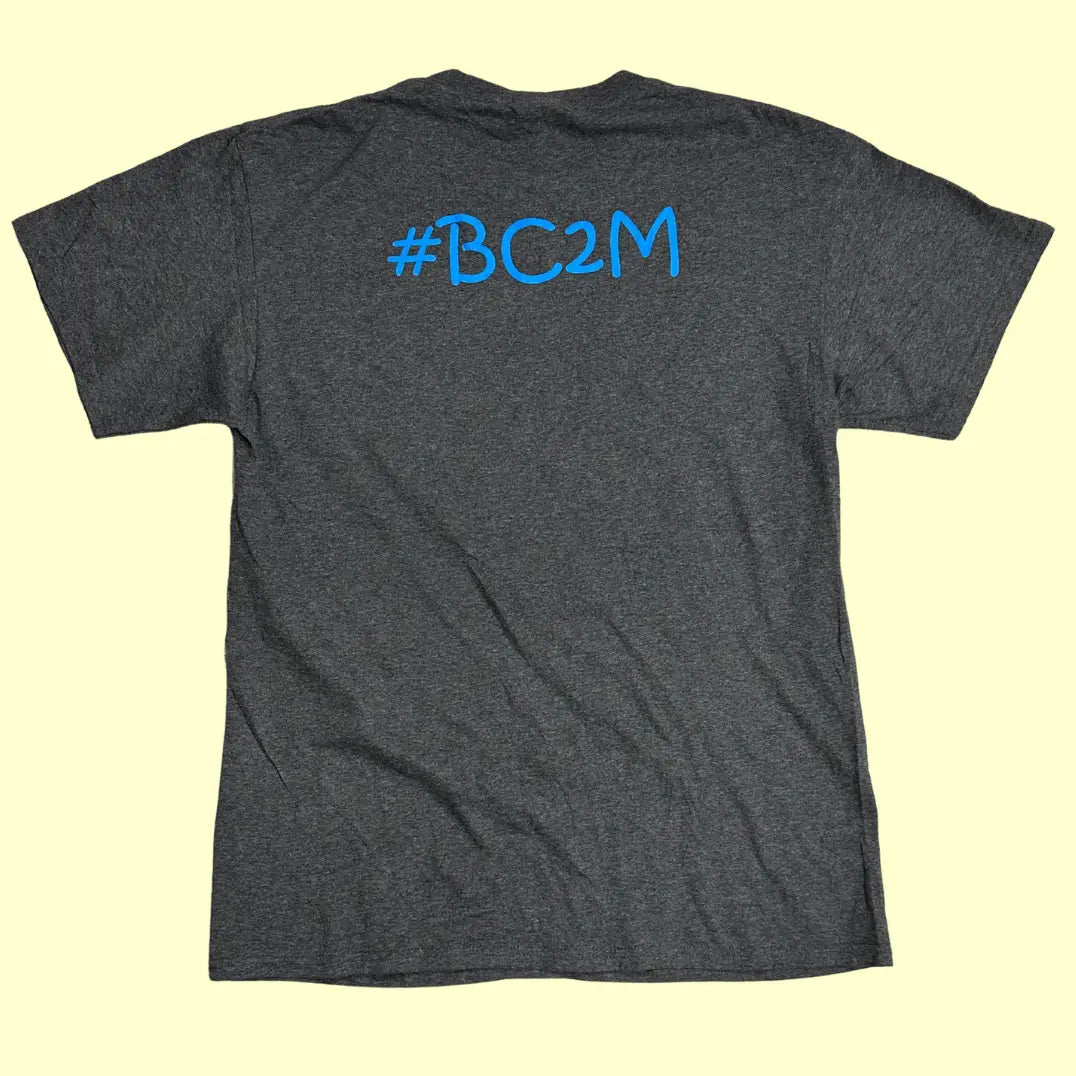🧠 #BC2M Be Kind to Your Mind Tee – Mental Health Awareness Edition (Charcoal Grey)