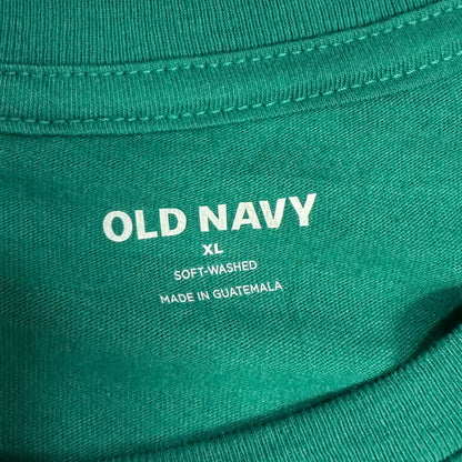 💚 Old Navy “Hi Again / Reholiday” Graphic Tee – Holiday Spirit Edition (Green)