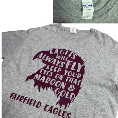 Gildan ®  Heavy Cotton Fairfield Eagles Maroon and Gold Graphic T Shirt
