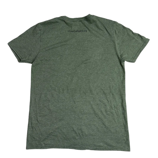 Gildan ® Softstyle Wild & Free Graphic Olive Green T Shirt (M)