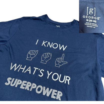 GEORGE® I Know What’s Your Superpower Graphic Navy T-Shirt