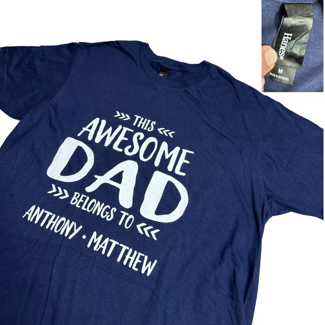 Hanes ®  “Awesome Dad” Graphic Cotton T-Shirt