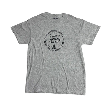 Gildan ®  “Super Camping Lady” Graphic Cotton T-Shirt