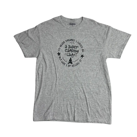 Gildan ®  “Super Camping Lady” Graphic Cotton T-Shirt