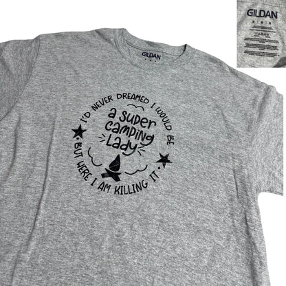 Gildan ®  “Super Camping Lady” Graphic Cotton T-Shirt