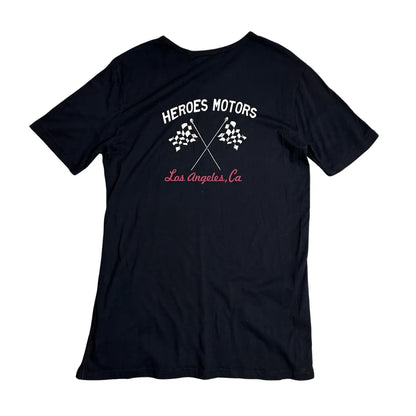 Heroes Motors Los Angeles Graphic T-Shirt – Racing Flag Casual Tee 🏁👕